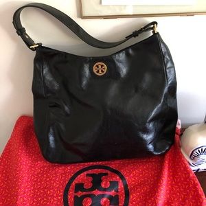 Tory Burch black leather hobo bag